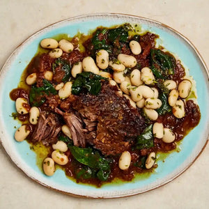 Braised Shorthorn Beef with Figs & Butter Beans